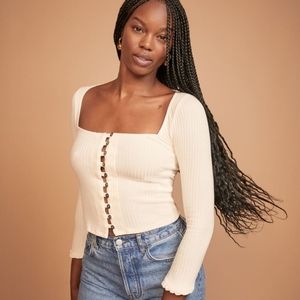 Reformation Kaisa Top, Ivory - S - NWT